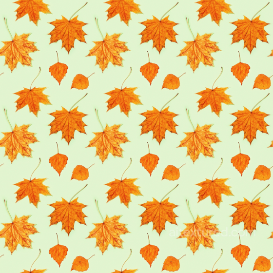 Vibrant Orange Maple and Birch Autumn Leaves Seamless Texture Autumn Leaves texture preview