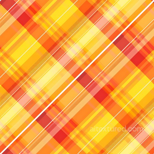 Seamless 3D PBR Texture of Vibrant Orange and Yellow Plaid Fabric Pattern texture preview