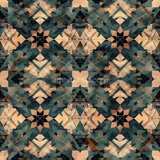 Seamless 3D Tactical Urban Geometric Camouflage PBR Texture with Distressed Painted Metal Look