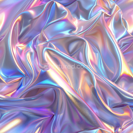 Seamless 3D PBR Texture of Iridescent Glossy Fabric with Soft Folds