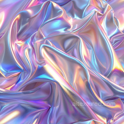 Seamless 3D PBR Texture of Iridescent Glossy Fabric with Soft Folds texture preview