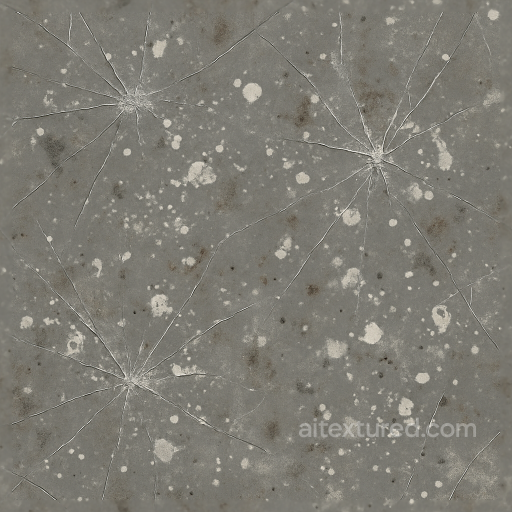 Cracked Glass And Broken Glass Shards With Paint Splatter And Dirt Smudges seamless Decals PBR texture