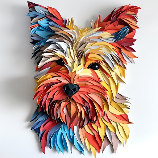 Animal - Seamless 3D PBR Texture of Vibrant Cairn Terrier Origami Fur Pattern texture preview