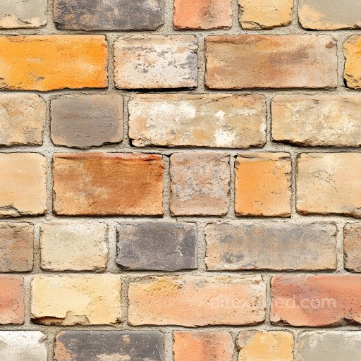 Cracked Vintage Brick Wall PBR Texture with Weathered Colors seamless Brick PBR texture