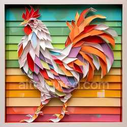 seamless Seamless 3D PBR Texture Featuring Origami-Style Colorful Chicken Feathers texture 8k free download PBR