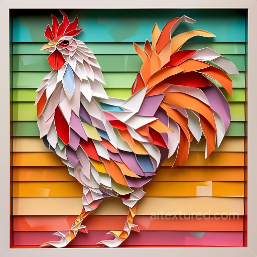 Animal - Seamless 3D PBR Texture Featuring Origami-Style Colorful Chicken Feathers texture preview