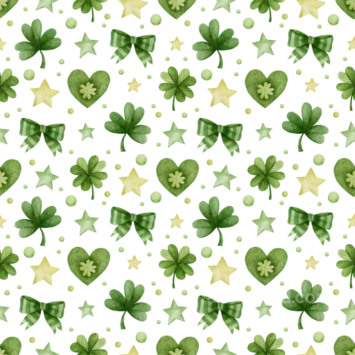 with Green St Patrick-themed Watercolor Pattern seamless St patrick digital paper bundle PBR texture