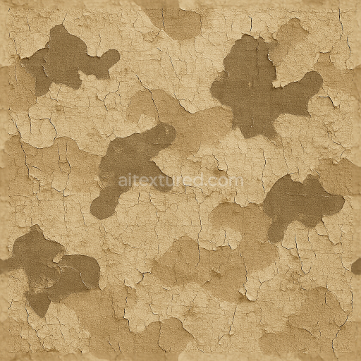 Seamless 3d texture pbr 8k desert camo fabric with cracked paint chipped details