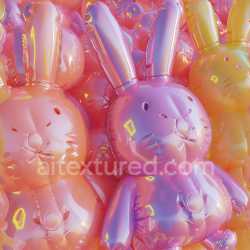 seamless Seamless 3D Inflated Bunny Balloon PBR Texture in Glossy Soft Pastel Tones texture 8k free download PBR