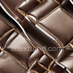 seamless Seamless 3D Quilted Dark Brown Leather PBR Texture with Fine Grain and Detailed Stitching texture 8k free download PBR