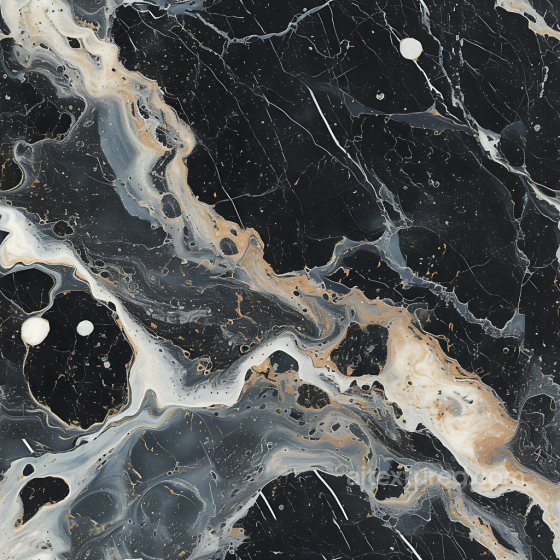 Black Marble PBR Texture with Beige and White Fluid Veins Marble texture preview
