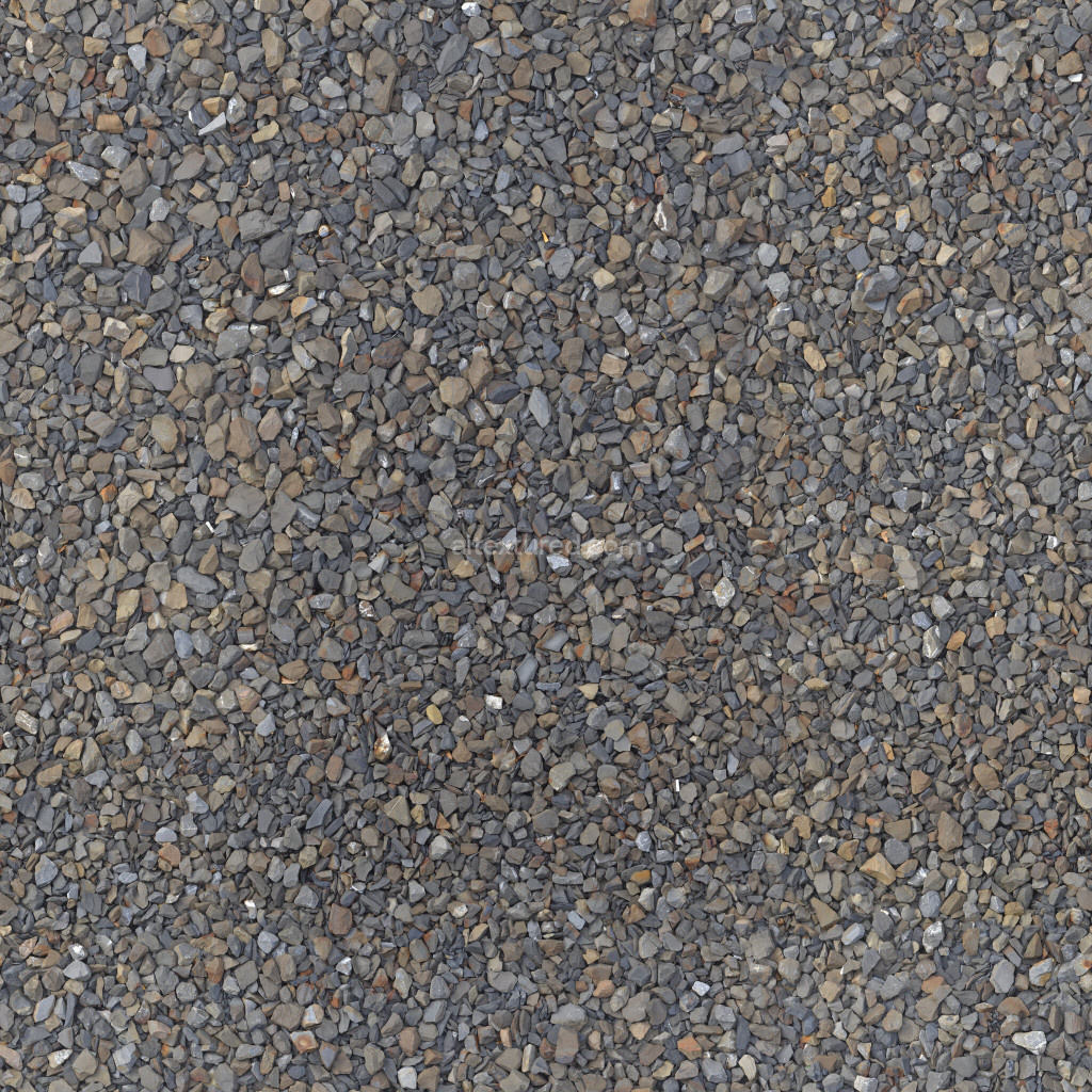 Seamless PBR rocks texture showing various stone sizes