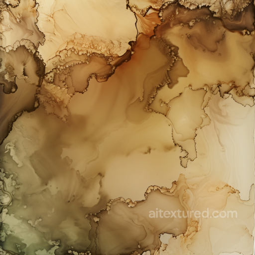 Alcohol Ink PBR Texture with Brown and Beige Fluid Marbling texture preview