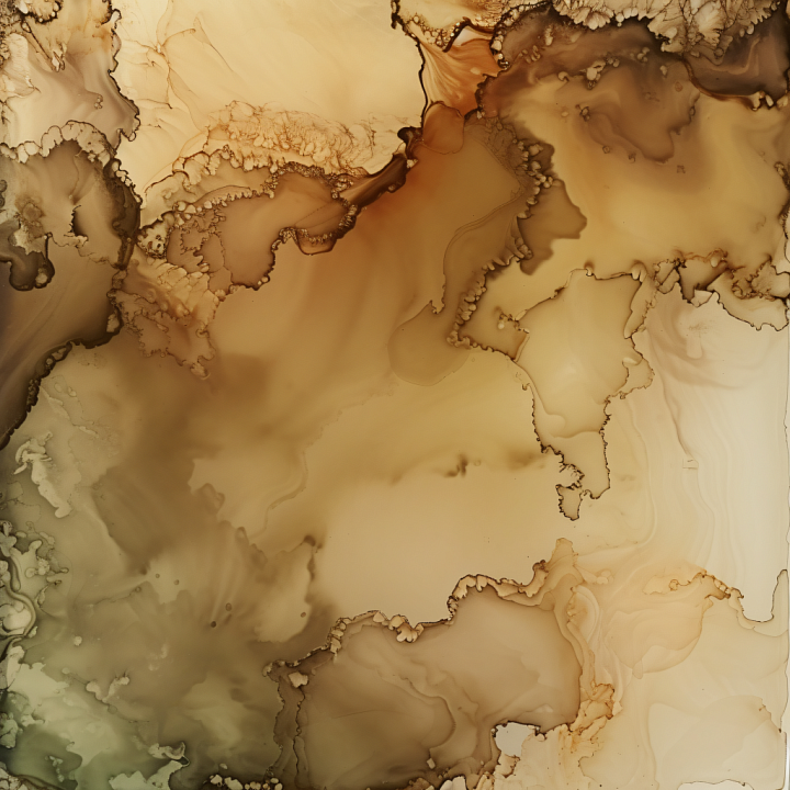 Alcohol Ink with Brown and Beige Fluid Marbling seamless PBR texture preview