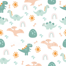 seamless Seamless 3D PBR Texture of Cute Baby Boy Dinosaur Pattern Fabric in Pastel Colors texture 8k free download PBR