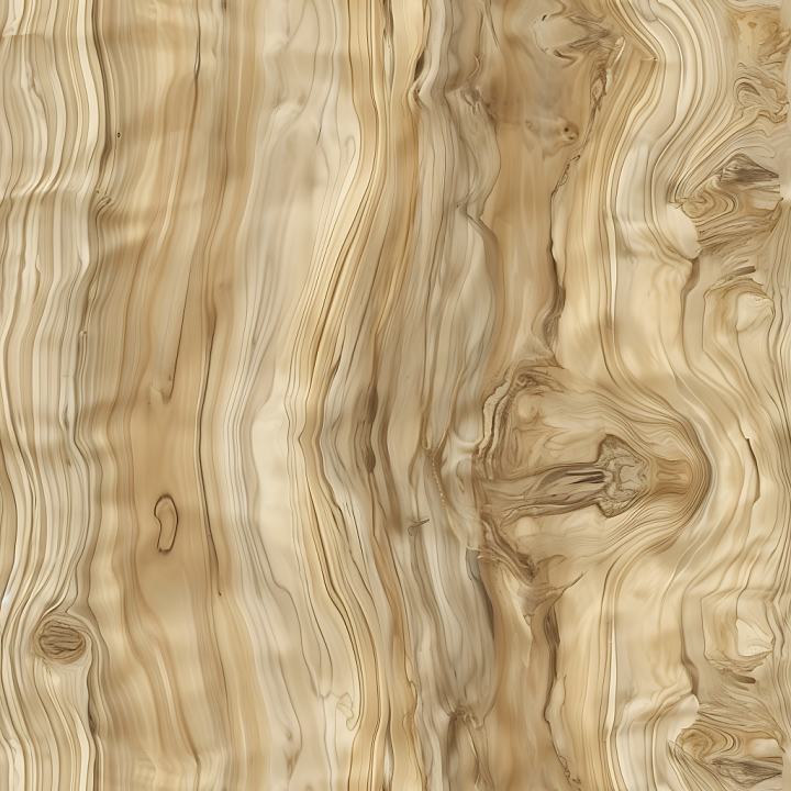 Smooth Light Wood with Flowing Grain and Knots seamless PBR texture preview