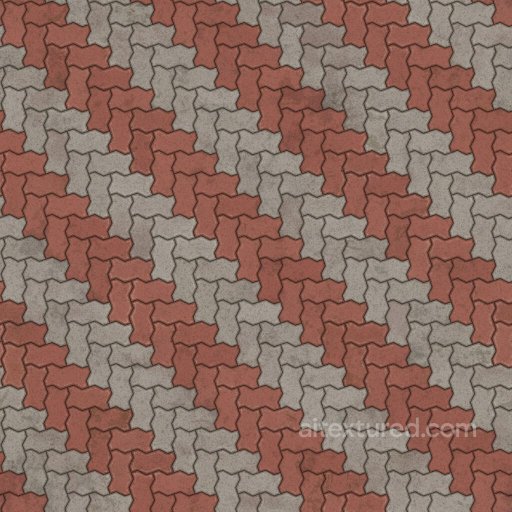 Zigzag Unipaver Blocks in Herringbone with Alternating Diagonals | Free PBR seamless Brick PBR texture