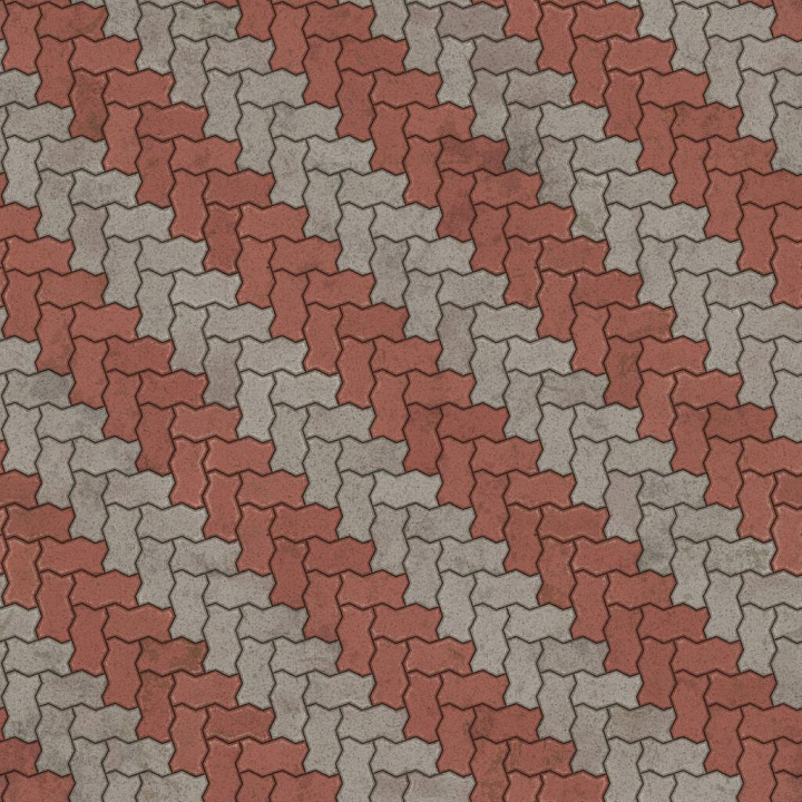 Zigzag Unipaver Blocks in Herringbone with Alternating Diagonals Brick seamless PBR texture preview