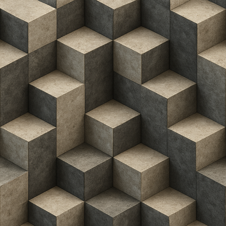 Isometric Cubes Optical Illusion seamless PBR texture preview