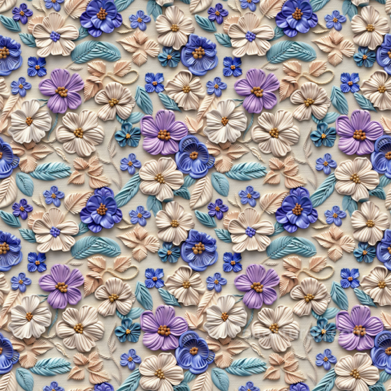 Embroidered Floral Fabric Texture with Multicolor Flowers Embroidered floral texture preview