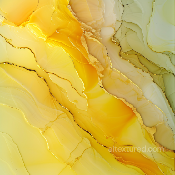 Alcohol Ink PBR Texture with Golden Yellow Fluid Swirls and Soft Marbling Alcohol ink texture preview