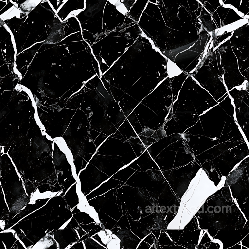 Black Marble PBR Texture with Bold White Veins and Glossy Finish seamless Marble PBR texture