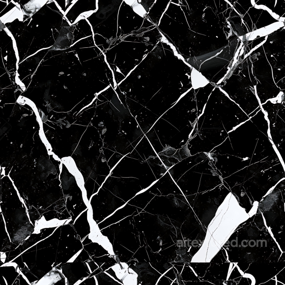 Black Marble PBR Texture with Bold White Veins and Glossy Finish Marble texture preview