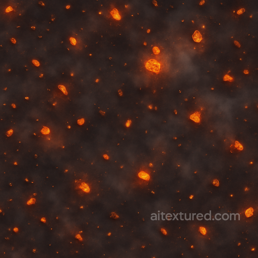 Hot Embers With Fire Embers Glow And Smoke Puff seamless Fire PBR texture