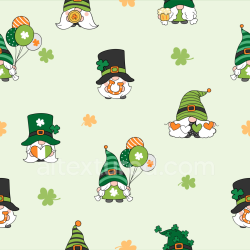 seamless Seamless 3D PBR Texture Featuring Playful St Patrick Gnomes and Shamrocks texture 8k free download PBR
