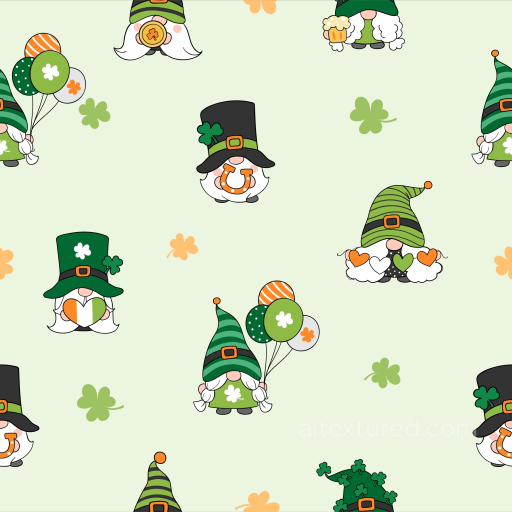 Featuring Playful St Patrick Gnomes and Shamrocks seamless St patrick digital paper bundle PBR texture
