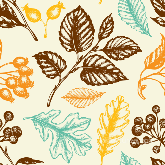 Detailed Autumn Leaves in Muted Colors Seamless Texture Autumn Leaves texture preview