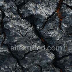 seamless Seamless 3D PBR Texture of Dark Cracked Volcanic Rock with Glowing Lava Veins texture 8k free download PBR