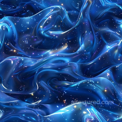 Seamless 3D PBR Texture of Glossy Blue Fluid with Galaxy Sparkles texture preview
