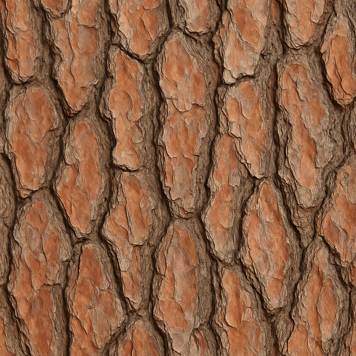 Decorative Pine Bark Wood seamless PBR texture preview