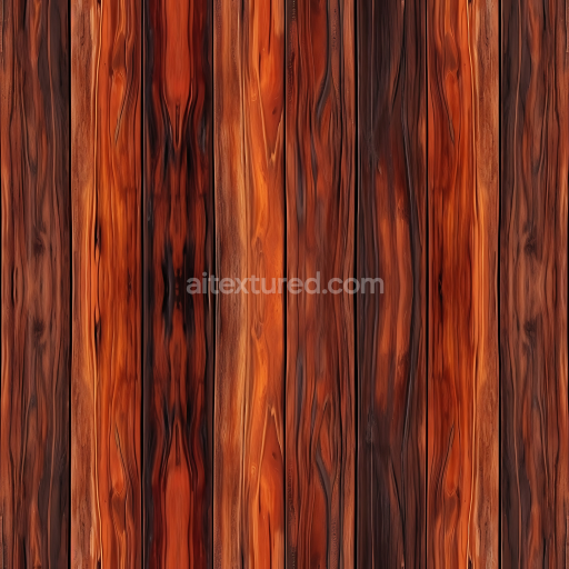 Seamless 3D PBR Texture of Rich Mahogany Wood Panels with Natural Grain
