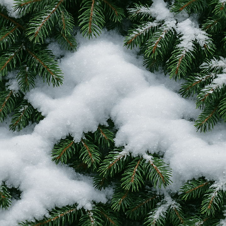 Christmas Tree Pine Needles Fir Branches Snowy Branches Wood seamless PBR texture preview