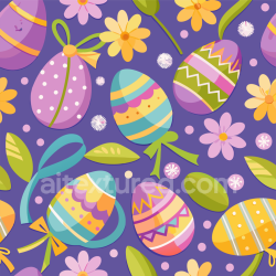 seamless Seamless 3D PBR Easter Eggs and Floral Pattern Digital Paper Texture texture 8k free download PBR