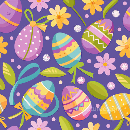 Easter Eggs and Floral Pattern Digital Paper Texture seamless All Easter Digital paper PBR texture