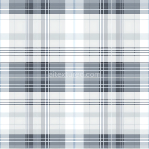 Seamless 3D PBR Texture of White and Grey Soft Plaid Fabric Pattern