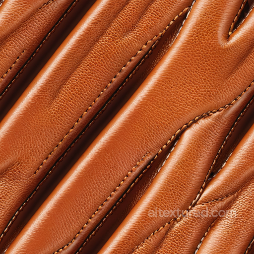 Pebbled Brown Leather Seamless Texture with Detailed Stitches and Smooth Finish seamless Leather PBR texture