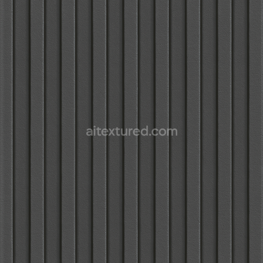 Seamless 3d texture pbr 8k tactile plate linear ridges on powder coated dark gray metal plate