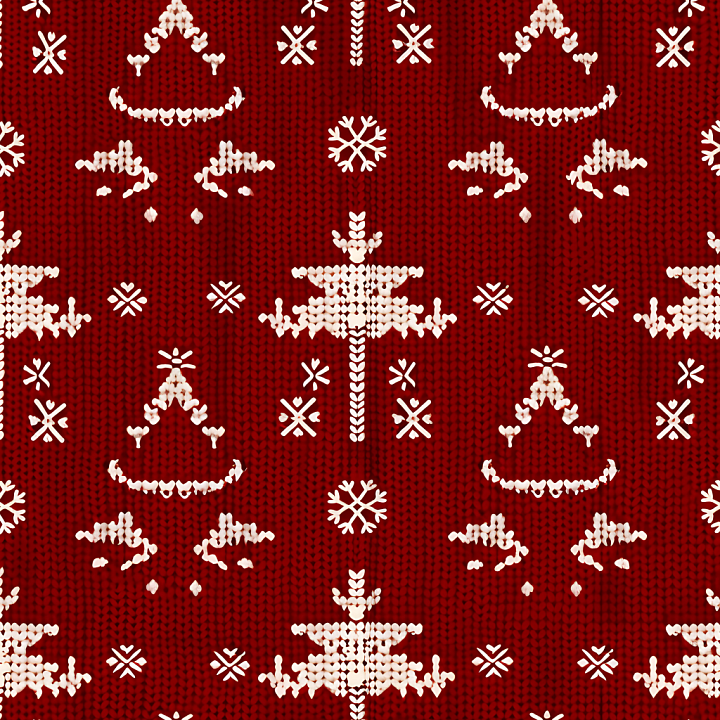All Christmas Digital paper of Red Knitted Christmas Sweater Pattern seamless PBR texture preview