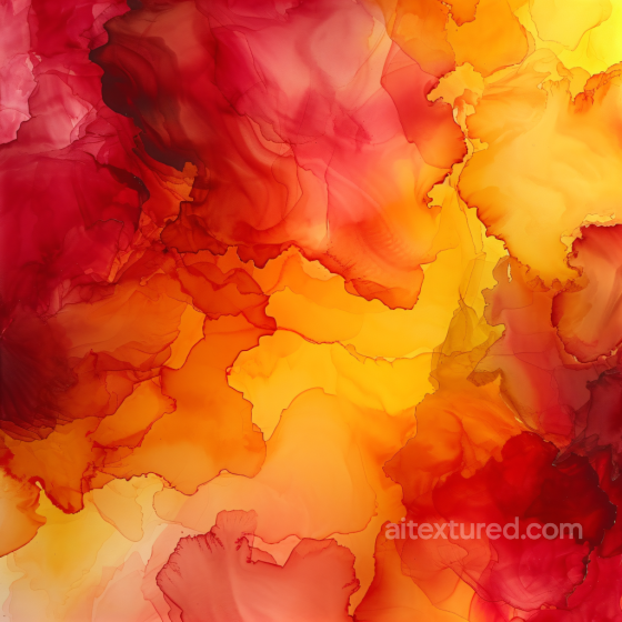 Alcohol Ink PBR Texture with Fiery Red and Orange Fluid Swirls Alcohol ink texture preview