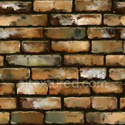 seamless Seamless 3D Cracked and Weathered Brick Wall PBR Texture with Stains and Moss texture 8k free download PBR