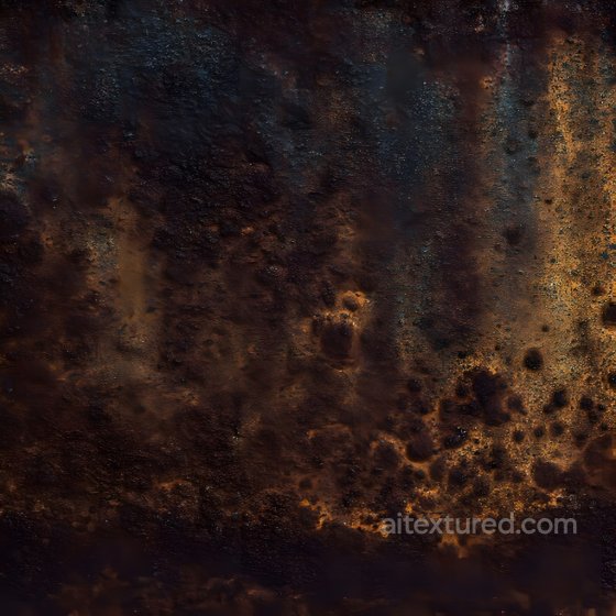 Rusty Metal Cracked and Pitted PBR Texture with Dark Brown Corrosion Rust texture preview