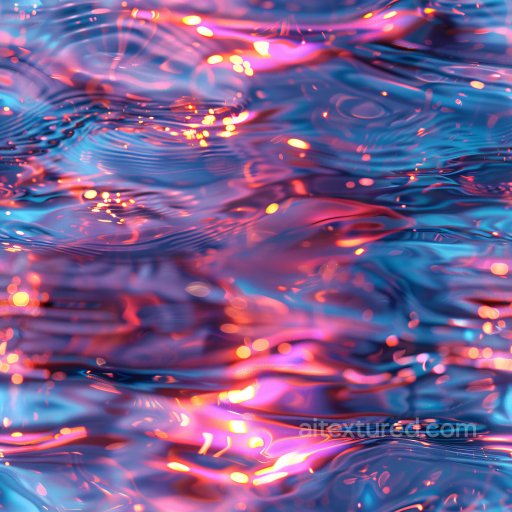 Seamless 3D PBR Texture Featuring Glossy Liquid Surface with Vibrant Blue and Pink Highli… texture preview
