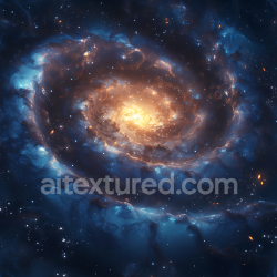 seamless Seamless 3D PBR Texture of a Glowing Spiral Galaxy with Deep Blue Nebula Clouds texture 8k free download PBR