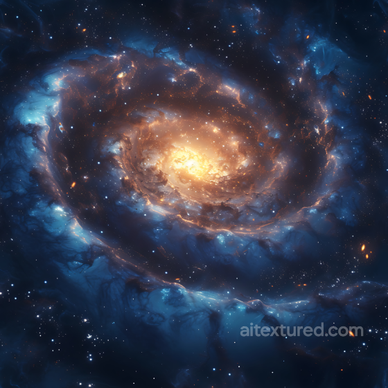 of a Glowing Spiral Galaxy with Deep Blue Nebula Clouds Star, space, planets texture preview