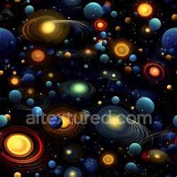 seamless Seamless 3D Space PBR Texture Featuring Stylized Planetary Orbits and Starfield texture 8k free download PBR