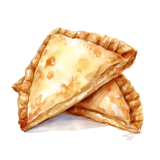 Watercolor Apple Turnovers Breakfast Pastries Illustration